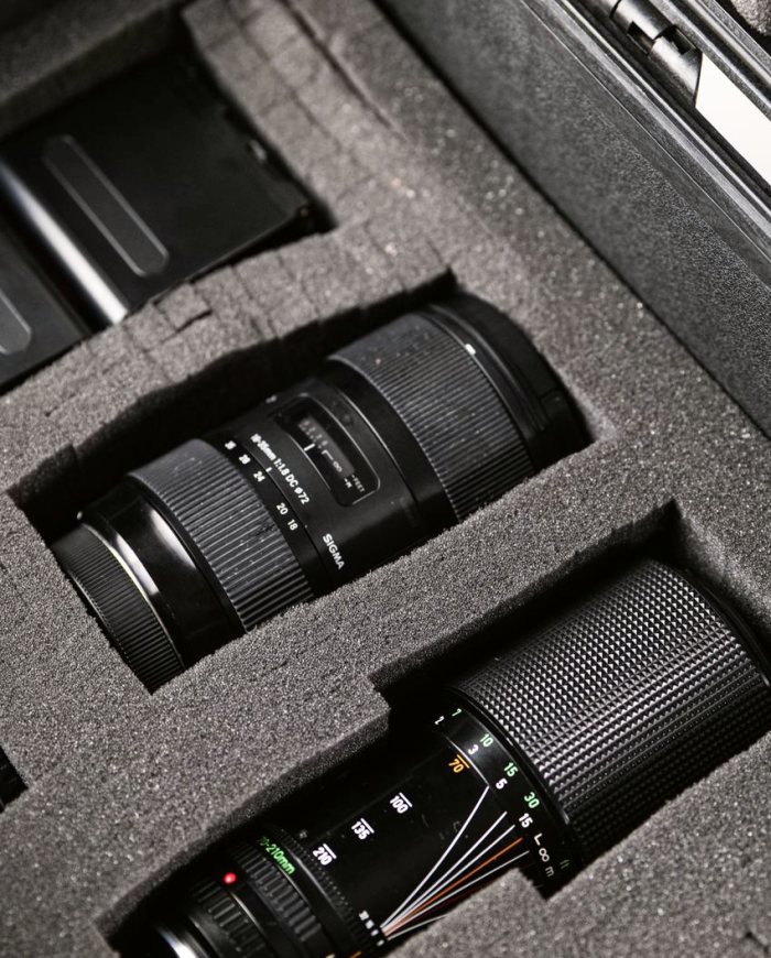 Camera and lens storage